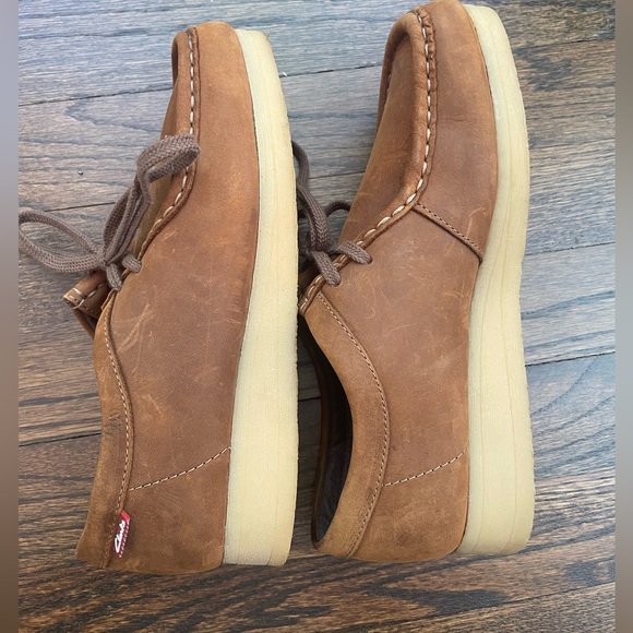 Clarks Padmora Loafer Lace Up Leather in Brown Leather Platform Loafers 6.5M - Picture 6 of 10